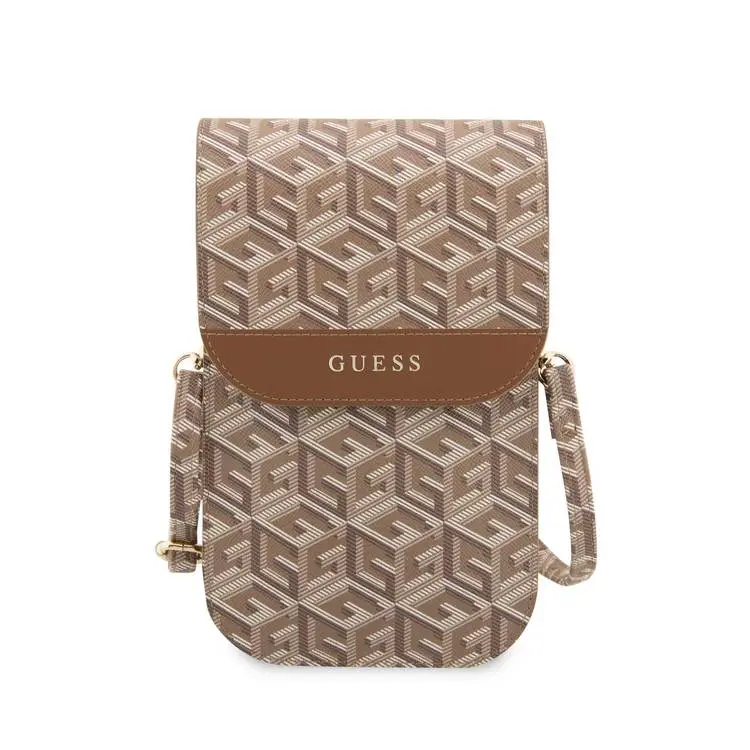 Buy Guess Wallet Cardslot Stand Gcube Stripe Magsafe - Brown